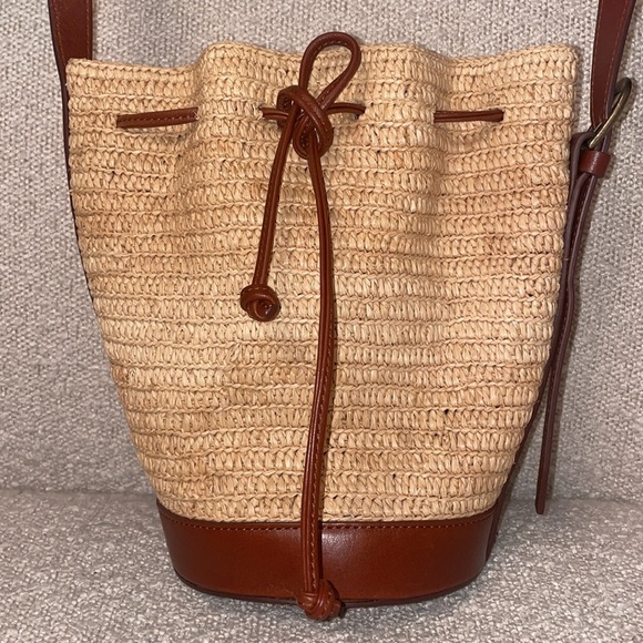 SÉZANE Mini Farrow Raffia Bag - Natural Raffia- Bucket Style Bag - Picture 5 of 5